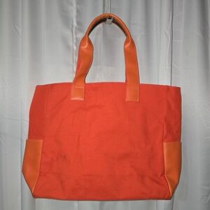 LANCOME Tote ORANGE LARGE NYLON SHOULDER BAG